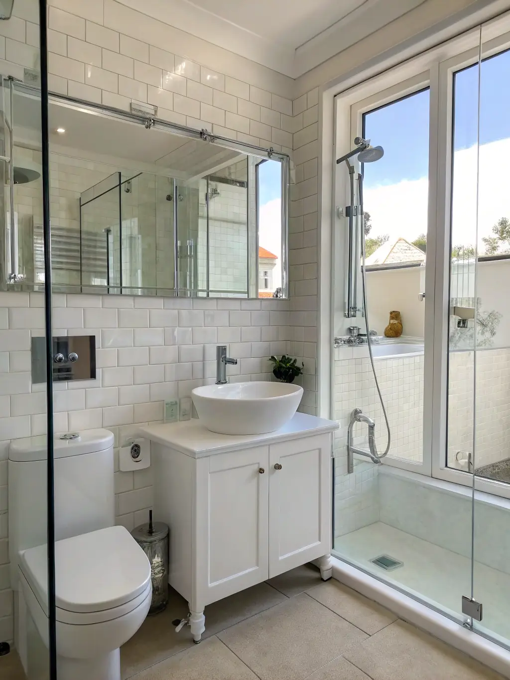 A modern bathroom with fresh towels and toiletries, highlighting the cleanliness and attention to detail in the apartments.